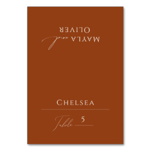 Whimsical Desert Terracota Folded Place Card