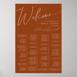 Whimsical Desert Terracotta Alphabetical Seating Poster