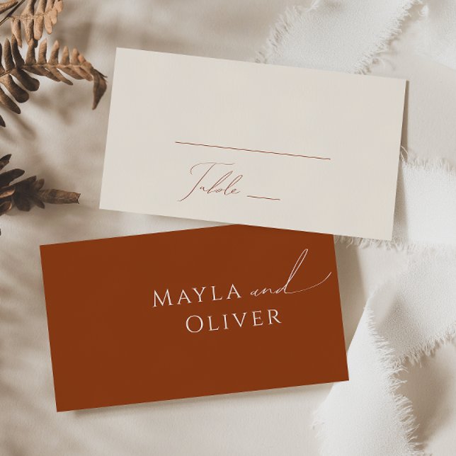 Whimsical Desert | Terracotta Flat Wedding Place Card (Creator Uploaded)