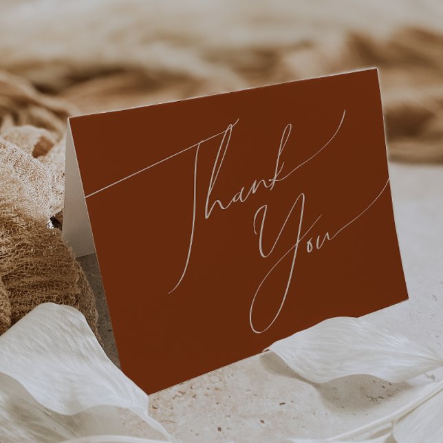 Whimsical Desert Terracotta Folded Thank You Card (Creator Uploaded)