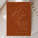 Whimsical Desert | Terracotta Just Love Wedding Invitation<br><div class="desc">This whimsical desert | terracotta just love wedding invitation is perfect for your simple rustic western beige and terracotta earth tones wedding. The neutral earthy boho colour palette is vintage southwestern with a modern retro feel. The script is a delicate minimalist handwritten calligraphy that is quite elegant and romantic. The...</div>