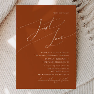 Whimsical Desert   Terracotta Just Love Wedding Invitation