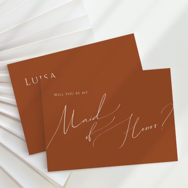 Whimsical Desert | Terracotta Maid of Honour Card (Creator Uploaded)