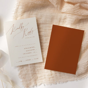 Whimsical Desert Terracotta Menu Choice RSVP Card