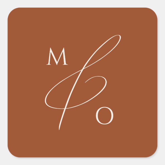 Whimsical Desert Terracotta Monogram Envelope Seal (Front)