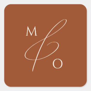 Whimsical Desert Terracotta Monogram Envelope Seal