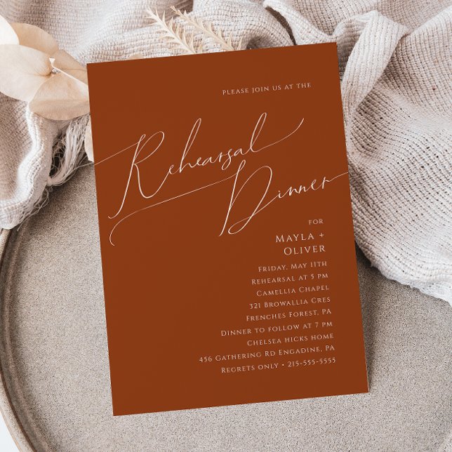 Whimsical Desert | Terracotta Rehearsal Dinner Invitation (Creator Uploaded)