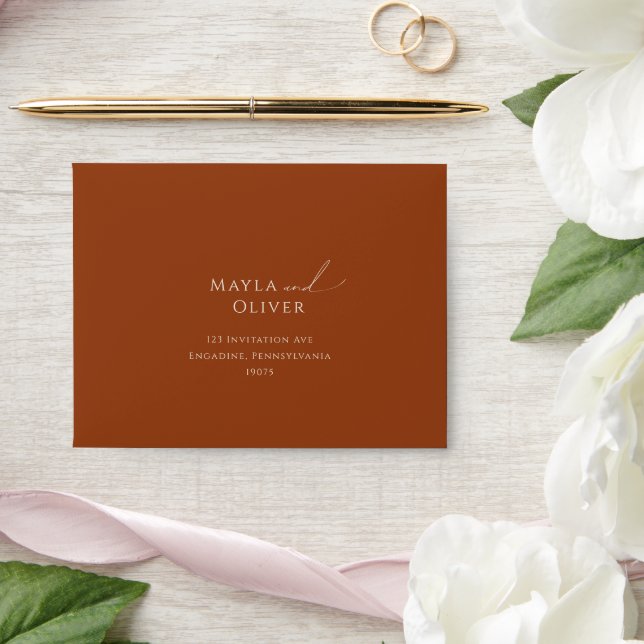 Whimsical Desert | Terracotta Self Addressed RSVP Envelope (Wedding)