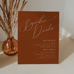 Whimsical Desert   Terracotta Signature Drinks Pedestal Sign