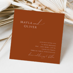 Whimsical Desert   Terracotta Square Wedding Invitation