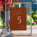 Whimsical Desert | Terracotta Table Number<br><div class="desc">This whimsical desert | terracotta table number is perfect for your simple rustic western beige and terracotta earth tones wedding. The neutral earthy boho colour palette is vintage southwestern with a modern retro feel. The script is a delicate minimalist handwritten calligraphy that is quite elegant and romantic. The product is...</div>