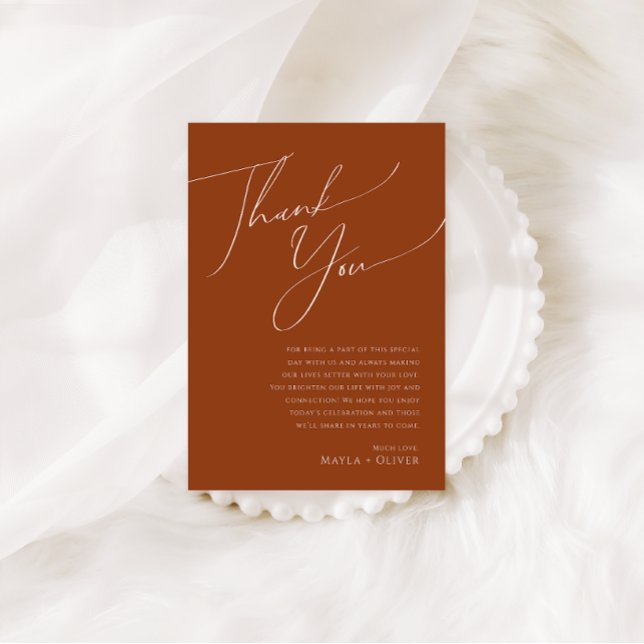 Whimsical Desert | Terracotta Table Thank You Card (Creator Uploaded)