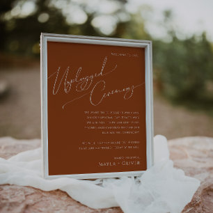 Whimsical Desert   Terracotta Unplugged Ceremony Poster