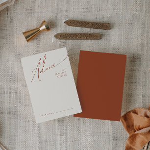 Whimsical Desert   Terracotta Wedding Advice Card