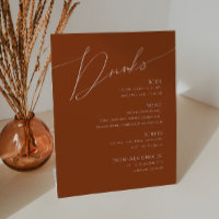 Whimsical Desert | Terracotta Wedding Drinks Menu