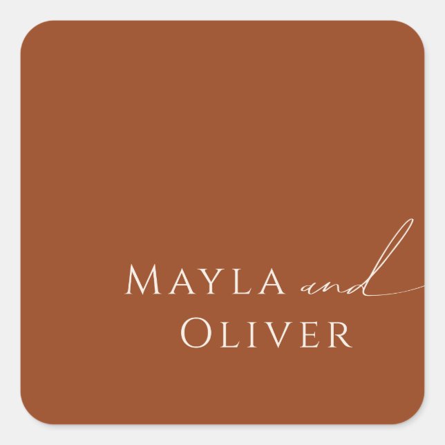 Whimsical Desert Terracotta Wedding Envelope Seals (Front)