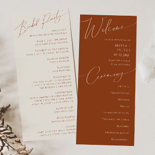 Whimsical Desert   Terracotta Wedding Program Programme