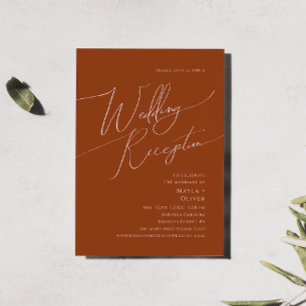 Whimsical Desert   Terracotta Wedding Reception Invitation