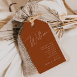 Whimsical Desert | Terracotta Wedding Welcome Gift Tags<br><div class="desc">These whimsical desert | terracotta wedding welcome gift tags are perfect for your simple rustic western beige and terracotta earth tones wedding. The neutral earthy boho colour palette is vintage southwestern with a modern retro feel. The script is a delicate minimalist handwritten calligraphy that is quite elegant and romantic. The...</div>