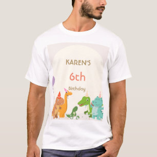 Whimsical Dinosaur Princess Birthday T-Shirt