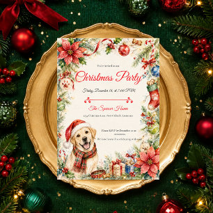 Whimsical Dog Christmas Party Invitation