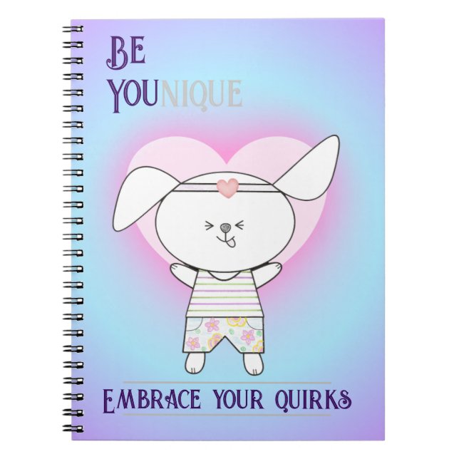 Whimsical Dog Daily Affirmation  Notebook (Front)