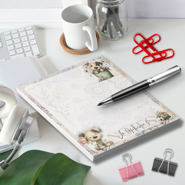 Whimsical Dog Flower Bucket – Pastel Garden Design Notepad (Creator Uploaded)