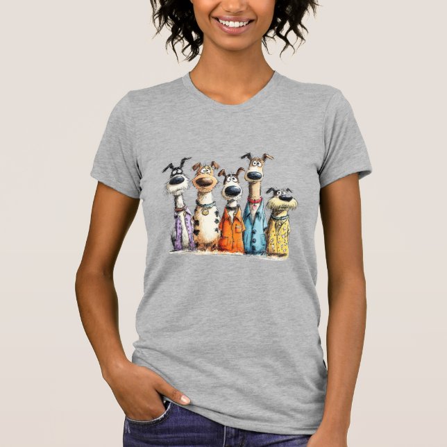 Whimsical dogs T-Shirt (Front)