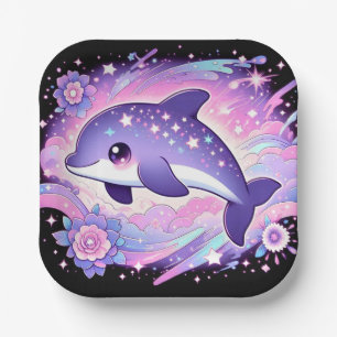 Whimsical Dolphin Baby Shower Paper Plate
