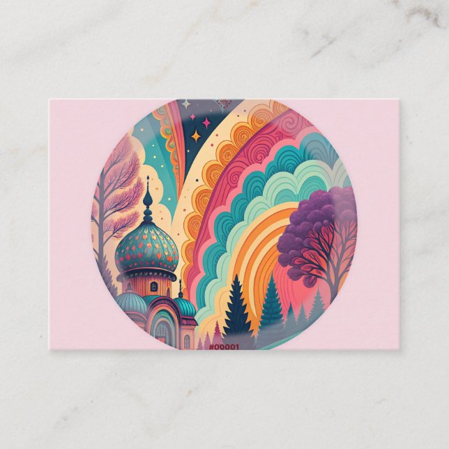 Whimsical Dome & Rainbow Enclosure Card - Custom (Front)