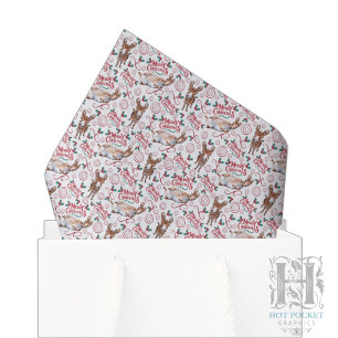 Whimsical Donkey Christmas Tissue Paper