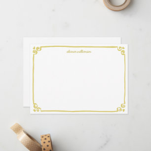 Whimsical Doodle Border Personalised Stationery Card