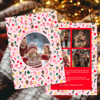 Whimsical Doodle Christmas Custom 5 Photo Collage
