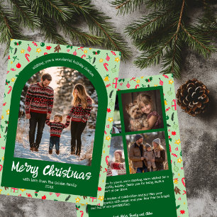 Whimsical Doodle Christmas Custom Arch 5 Photo  Holiday Card