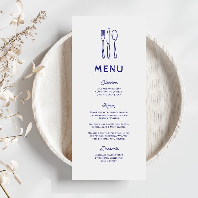 Whimsical Doodle Cutlery Wedding Menu (Creator Uploaded)