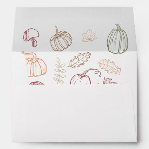 Whimsical Doodle Fall Autumn Modern Envelope
