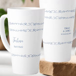 Whimsical Doodle French Blue Wedding Party Latte Mug<br><div class="desc">Wedding party gift to personalise for your best man, groomsmen, parents or anyone in your bridal party. You can also add the name of the bride and groom and their wedding date. Simple modern whimsical doodle design with love hearts. You are also welcome to edit the colours in the design...</div>