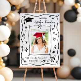 Whimsical Doodle Graduation Party Welcome
