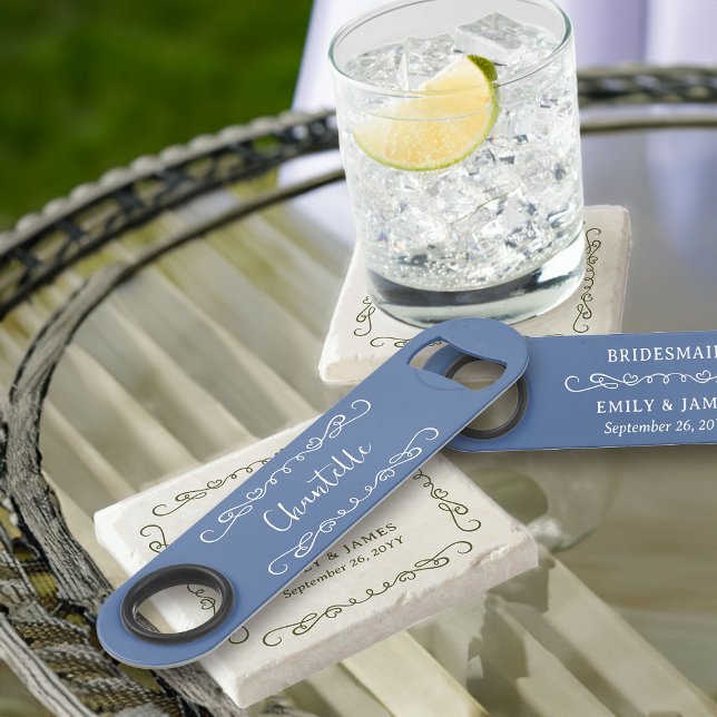 Whimsical Doodle Heart Border Any Colour Bridesmai (Wedding Party barware gifts - customize to any color and for anyone in your wedding party)