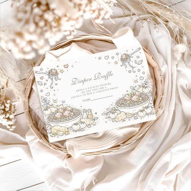 Whimsical Doodle Little Meatball Diapper Raffle Enclosure Card (Creator Uploaded)