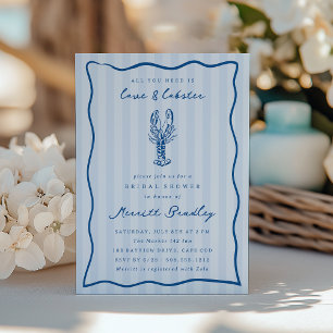 Whimsical Doodle Lobster Bridal Shower Invitation