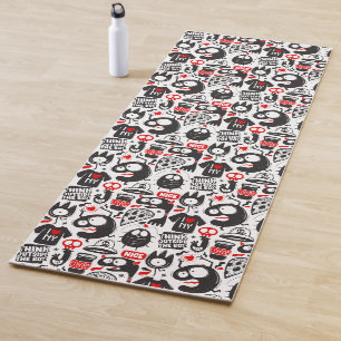 Whimsical Doodle Monster Pop Art Yoga Mat