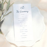 Whimsical Doodle Retro Light Blue Wedding Programme<br><div class="desc">A wedding program to match our Whimsical Retro Blue Stripes Wedding collection. This design features a doodle scribble illustration of a diamond ring and a wedding ring. The text is whimsical calligraphy and serif font. Edit the wording with your wedding timeline and wedding party details to create your own custom...</div>