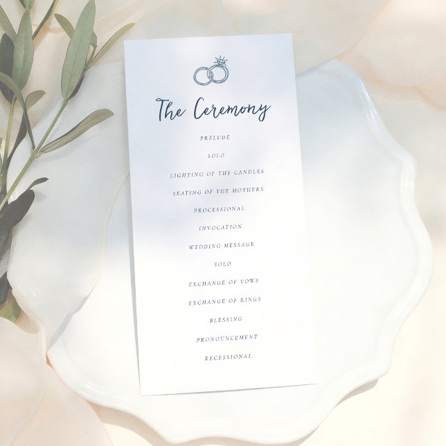 Whimsical Doodle Retro Light Blue Wedding Programme (Creator Uploaded)