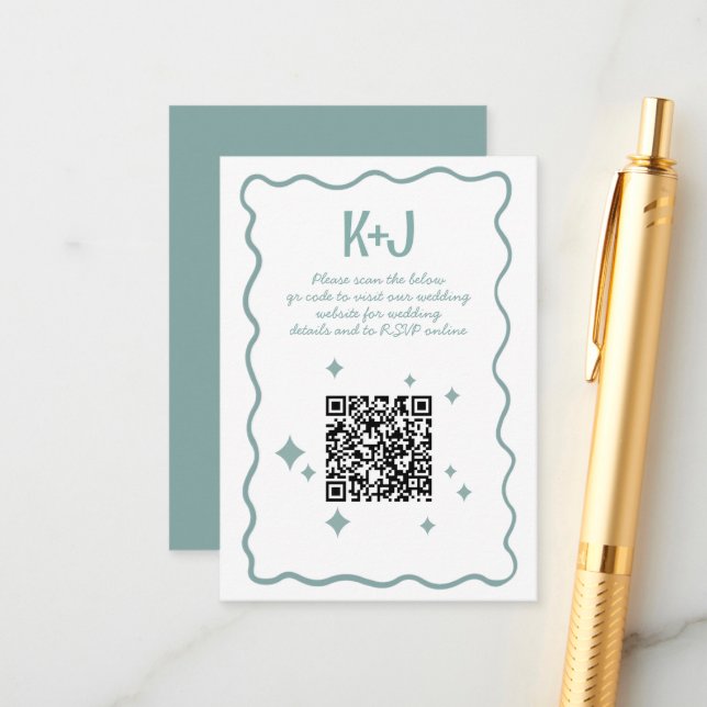 Whimsical doodle styled wedding Enclosure Card (Front/Back In Situ)