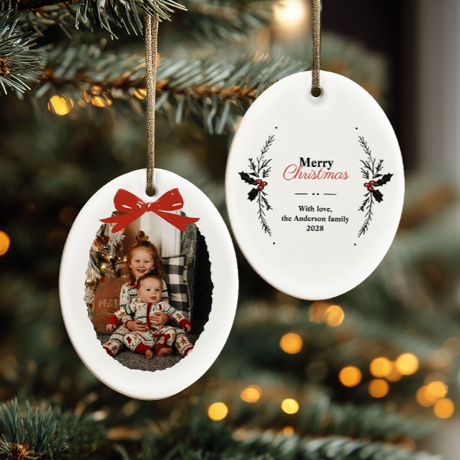 Whimsical Doodles Christmas Family Photo Metal Tree Decoration (Creator Uploaded)