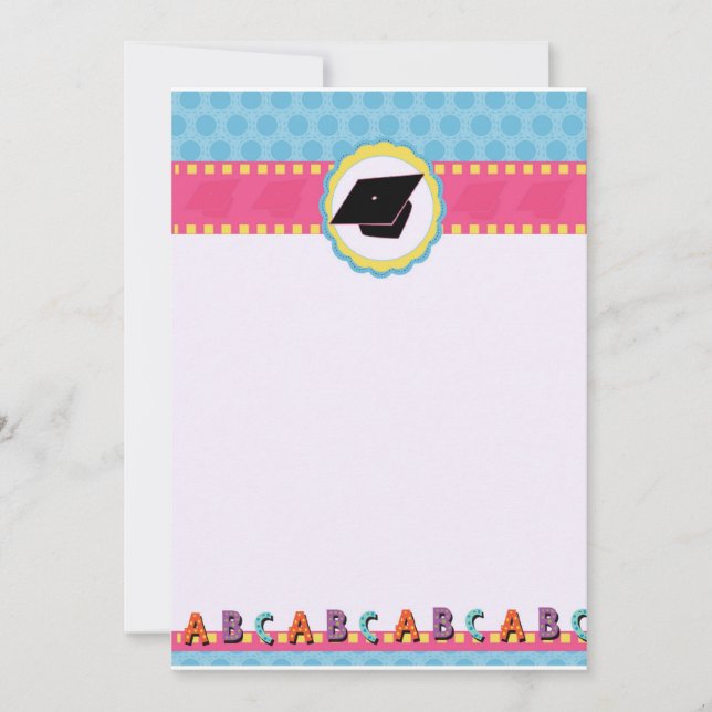 Whimsical Dots Preschool/Kindergarten Graduation Note Card (Front)