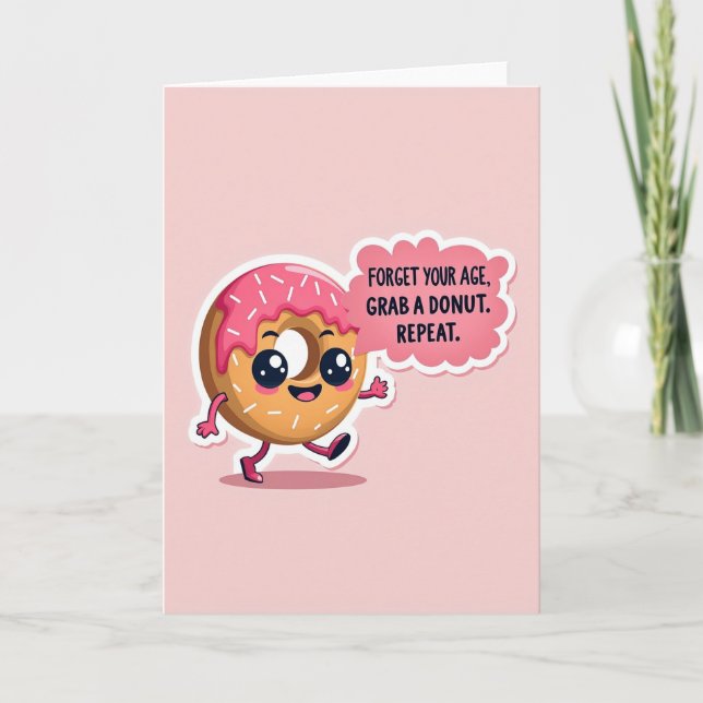 Whimsical Doughnut Birthday Card (Front)