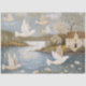 Whimsical Doves Landscape Vintage Art Decoupage