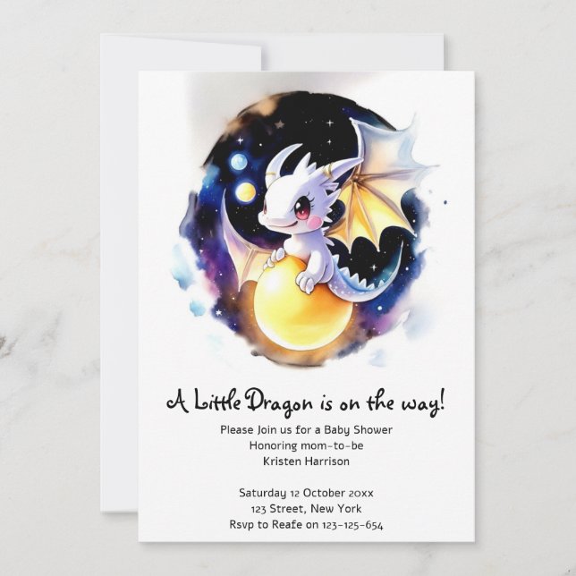 Whimsical Dragon Baby Shower Invitation (Front)